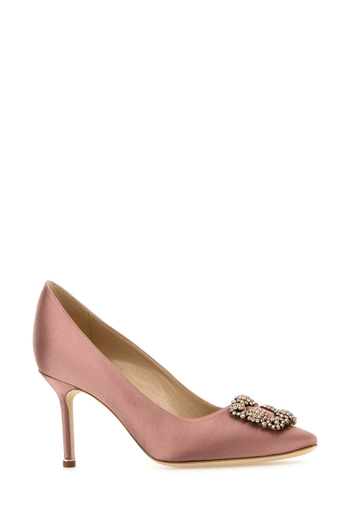 MANOLO BLAHNIK Antiqued Satin Hangisi Pumps - FW25
