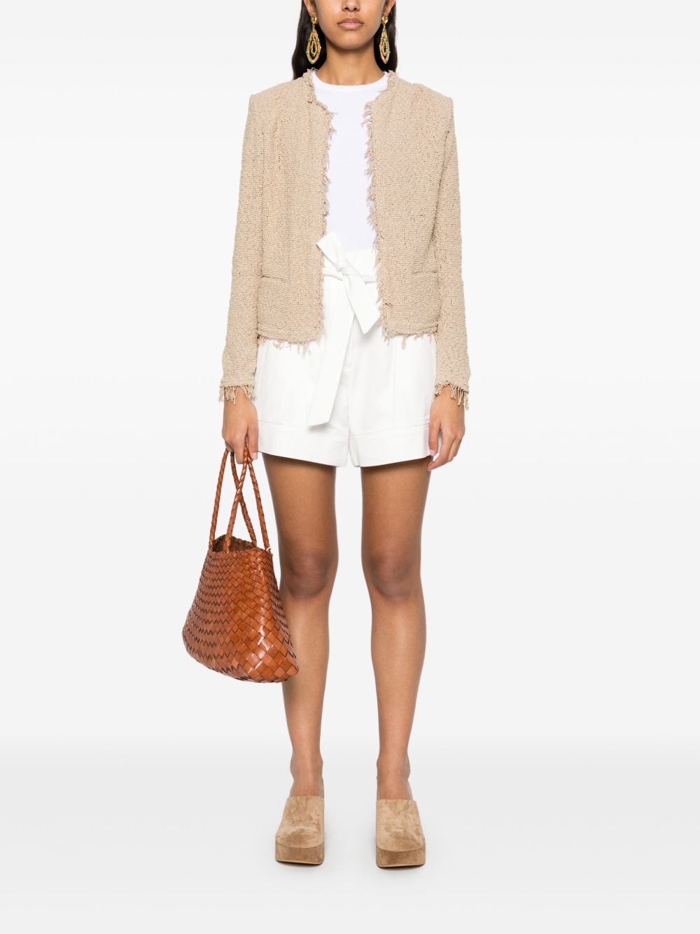 IRO Women's Cotton Blend Mini Shorts with Adjustable Waist