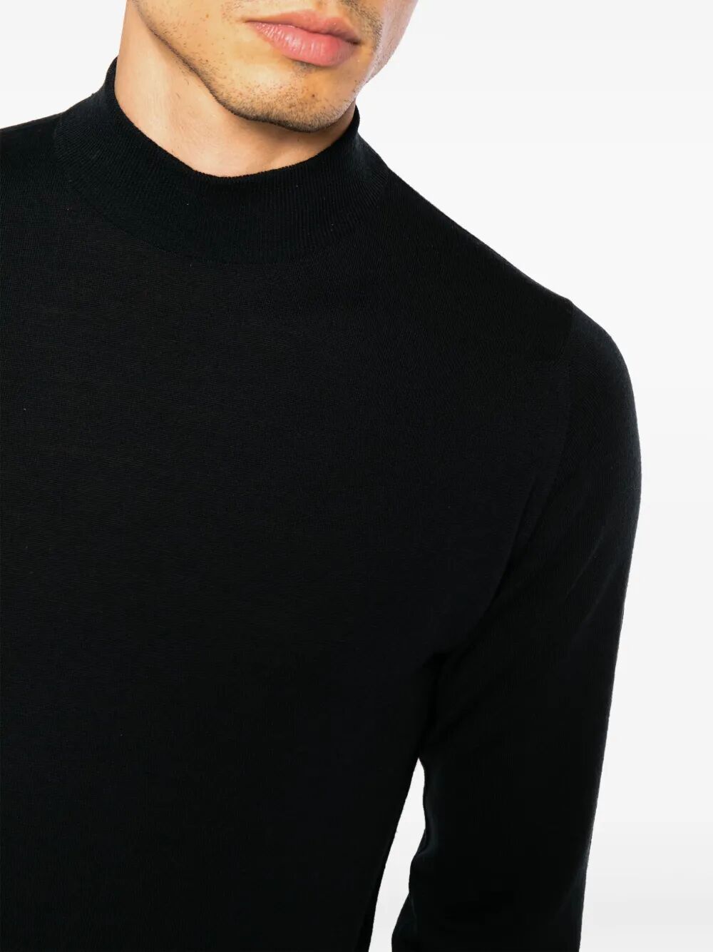 JOHN SMEDLEY Mock Neck Pullover Sweater