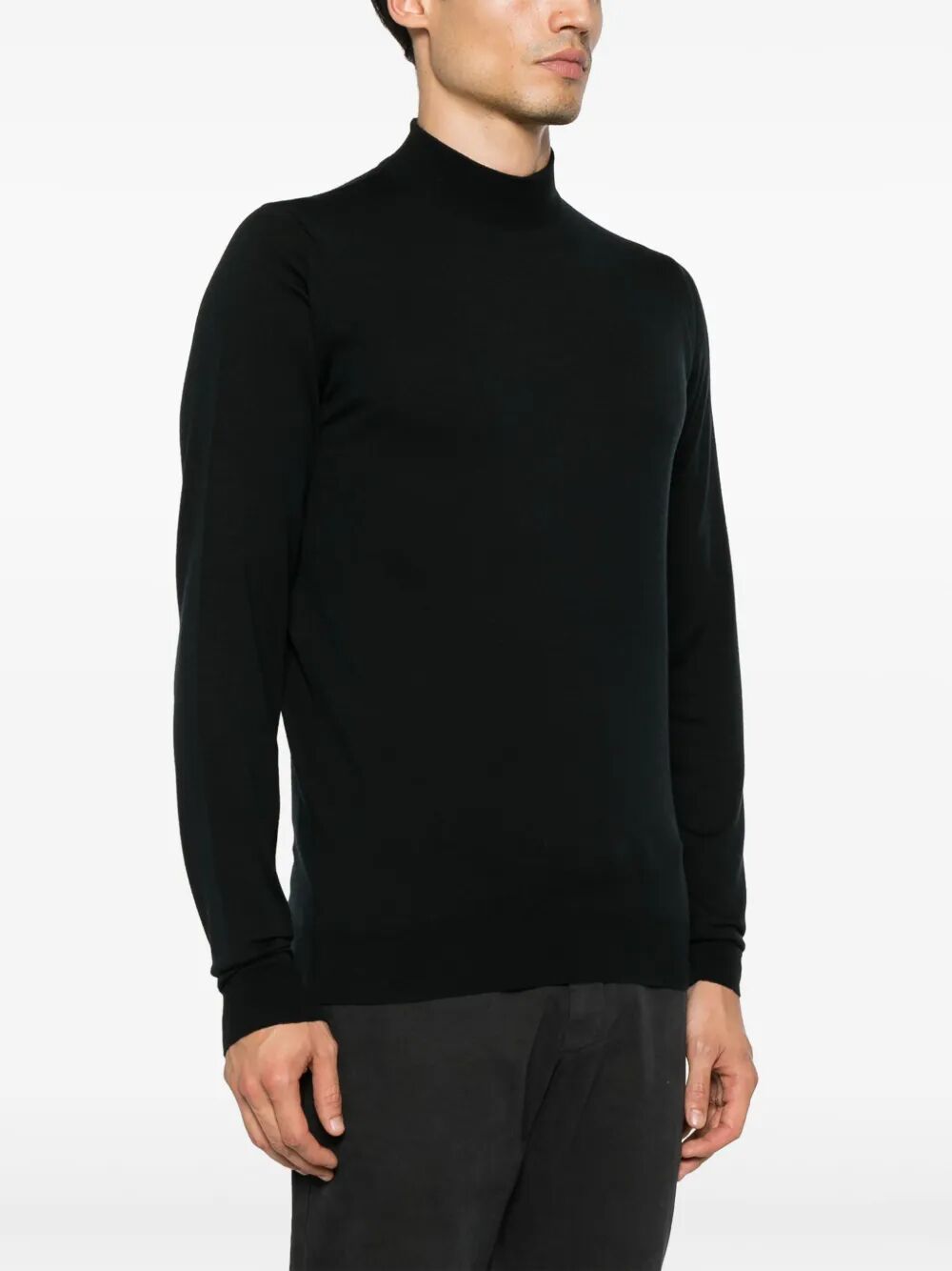 JOHN SMEDLEY Mock Neck Pullover Sweater