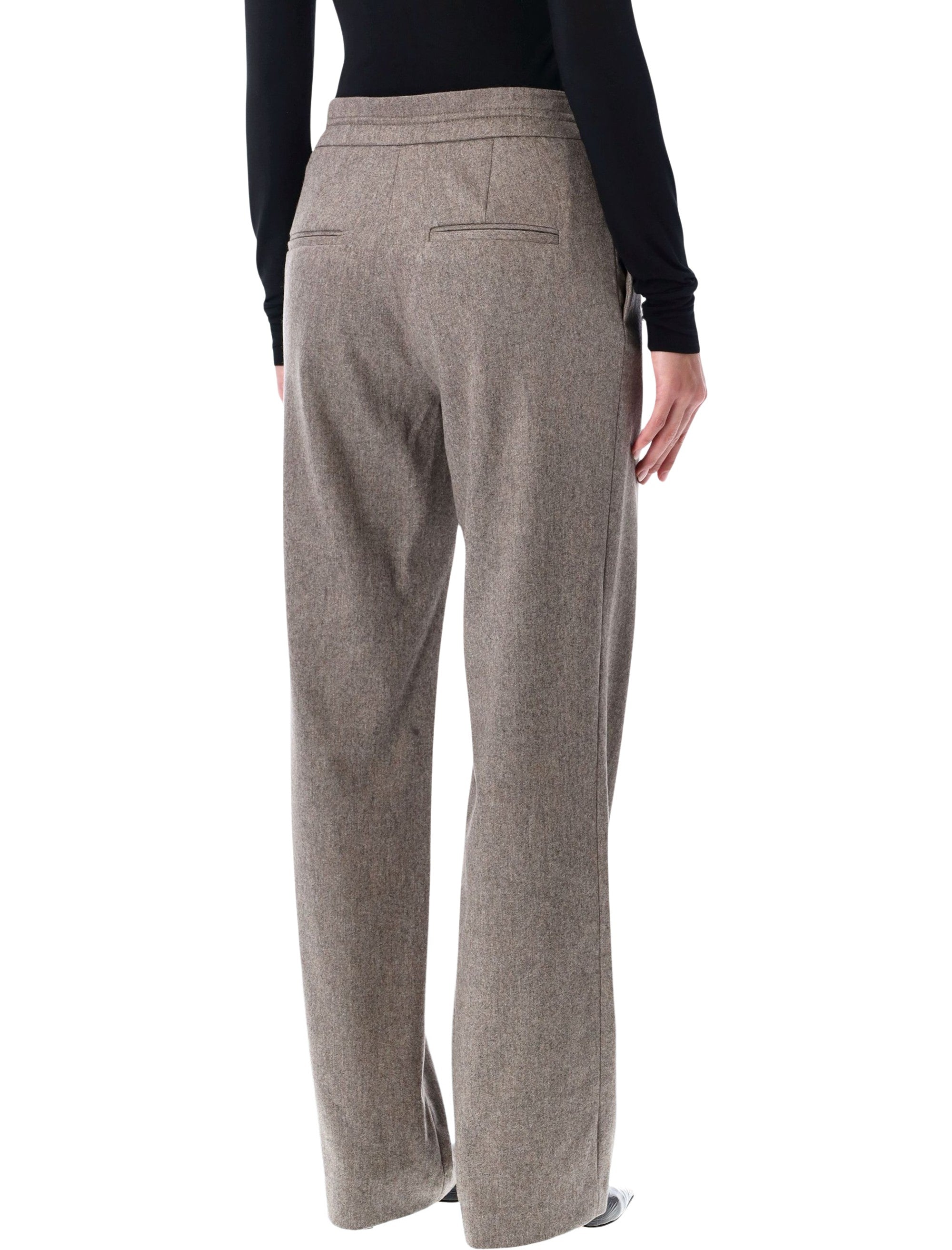 LOULOU Chic Wool-Blend Flannel Trousers - Size 36