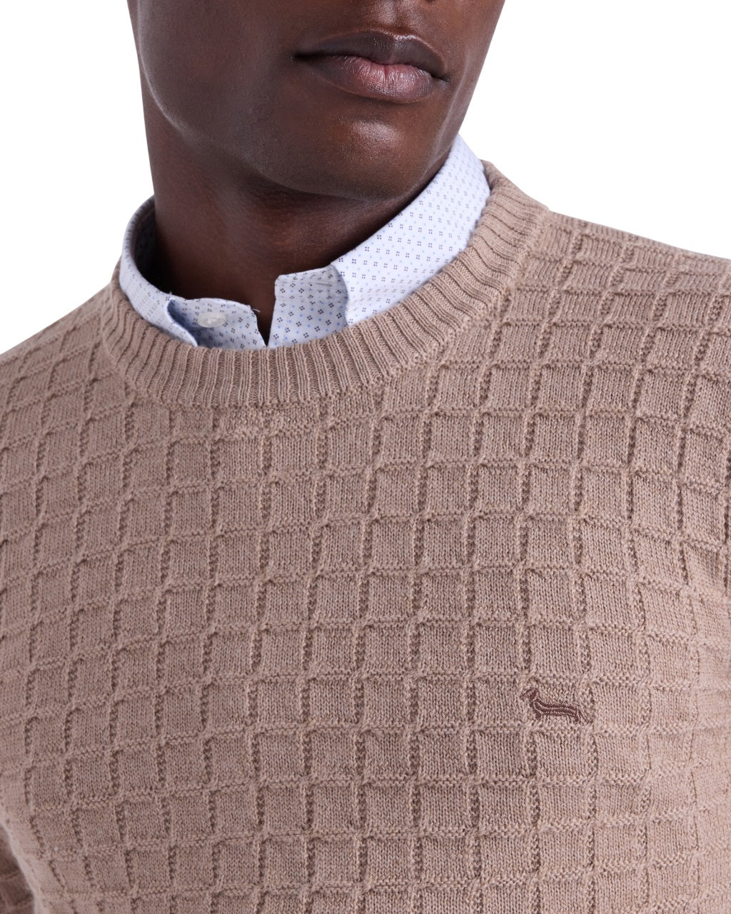 HARMONT & BLAINE Men's Regular Fit Sweater with 3D Check Design