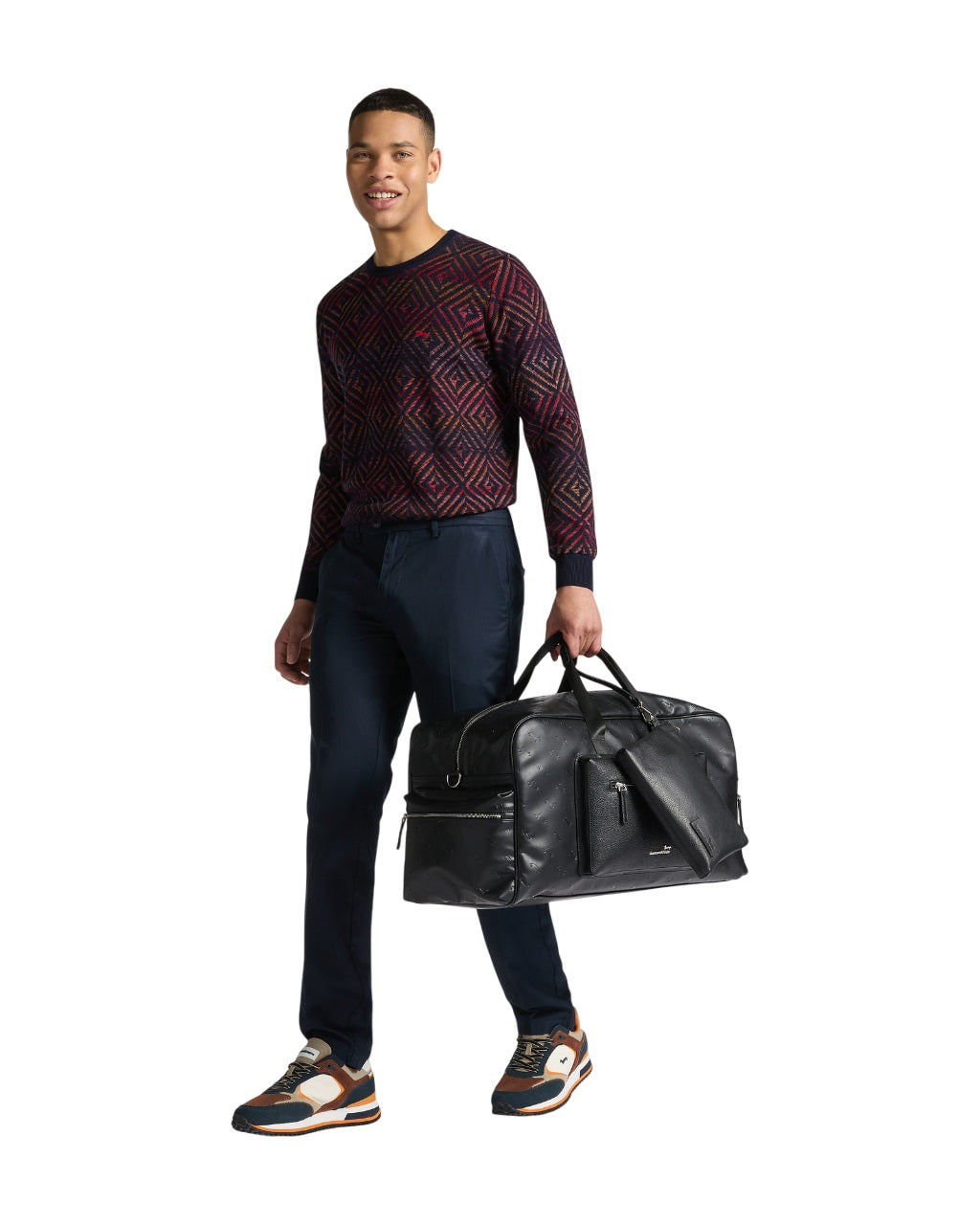 HARMONT & BLAINE 3D Diamond Pattern Sweater for Men