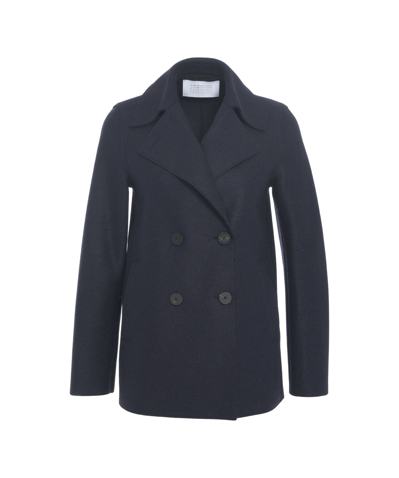 HARRIS WHARF LONDON Classic Wool Peacoat with A-Line Silhouette for Women