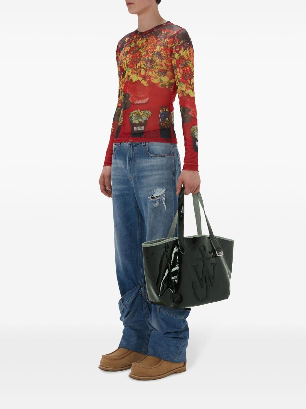 JW ANDERSON Belt Tote Handbag - Denim Cotton Mini Style