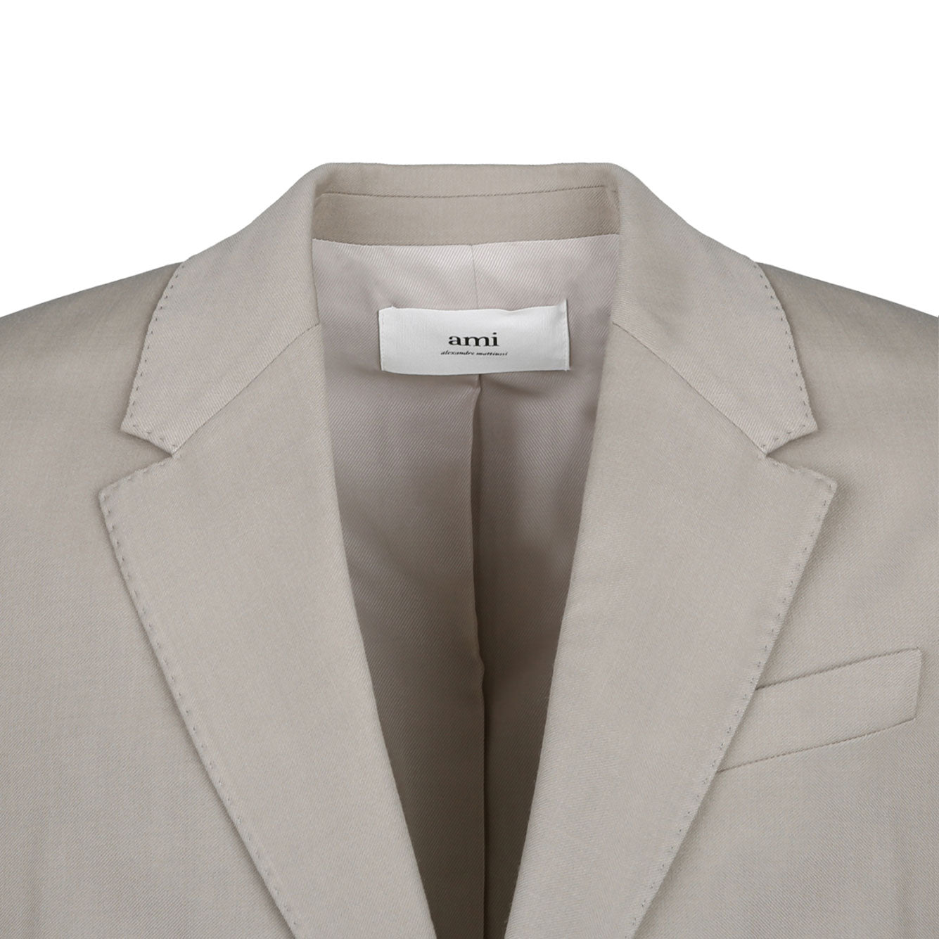 AMI PARIS Almond Beige Wool Jacket for Men - SS24 Collection