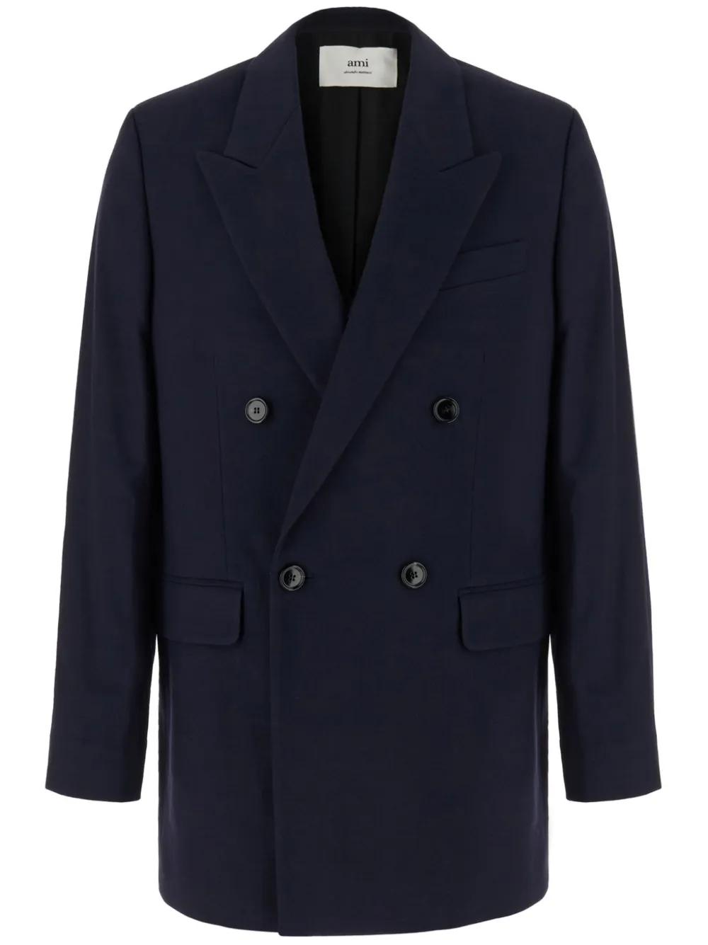 AMI PARIS Double-Breasted Regular Fit Jacket - Size 48
