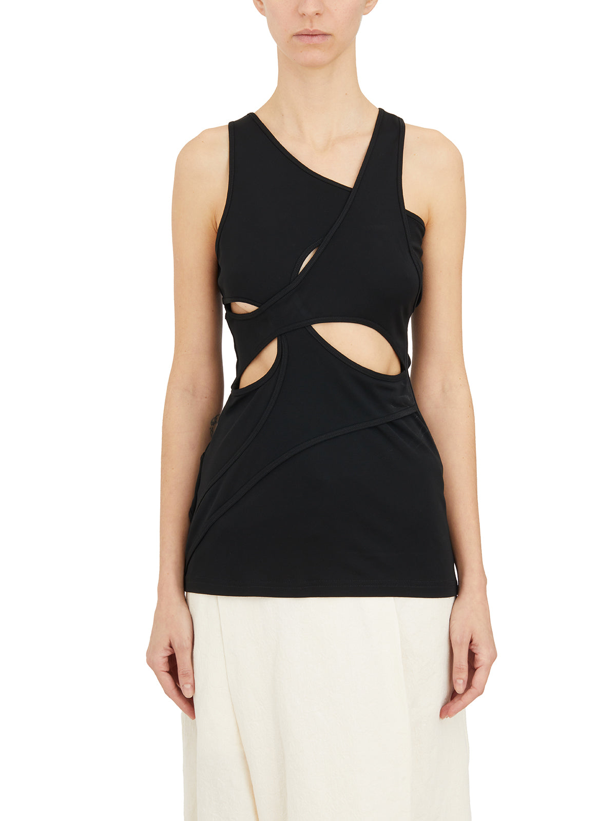 YEHUAFAN Cross-Over Design Tank Top - Size S