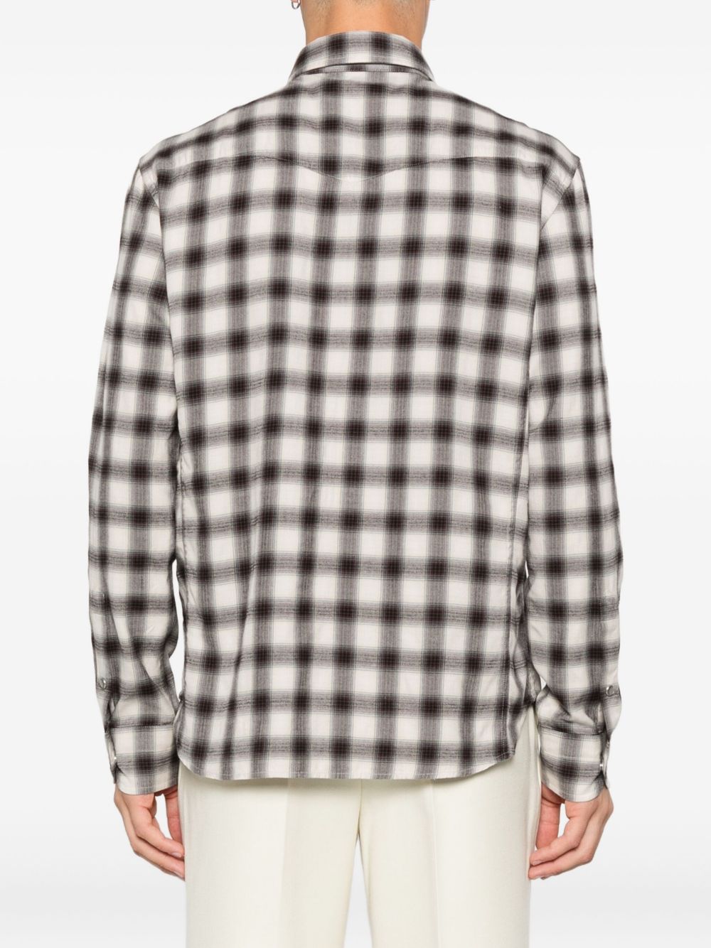 TOM FORD Checkered Design Long Sleeve Shirt for Men - FW25 Collection