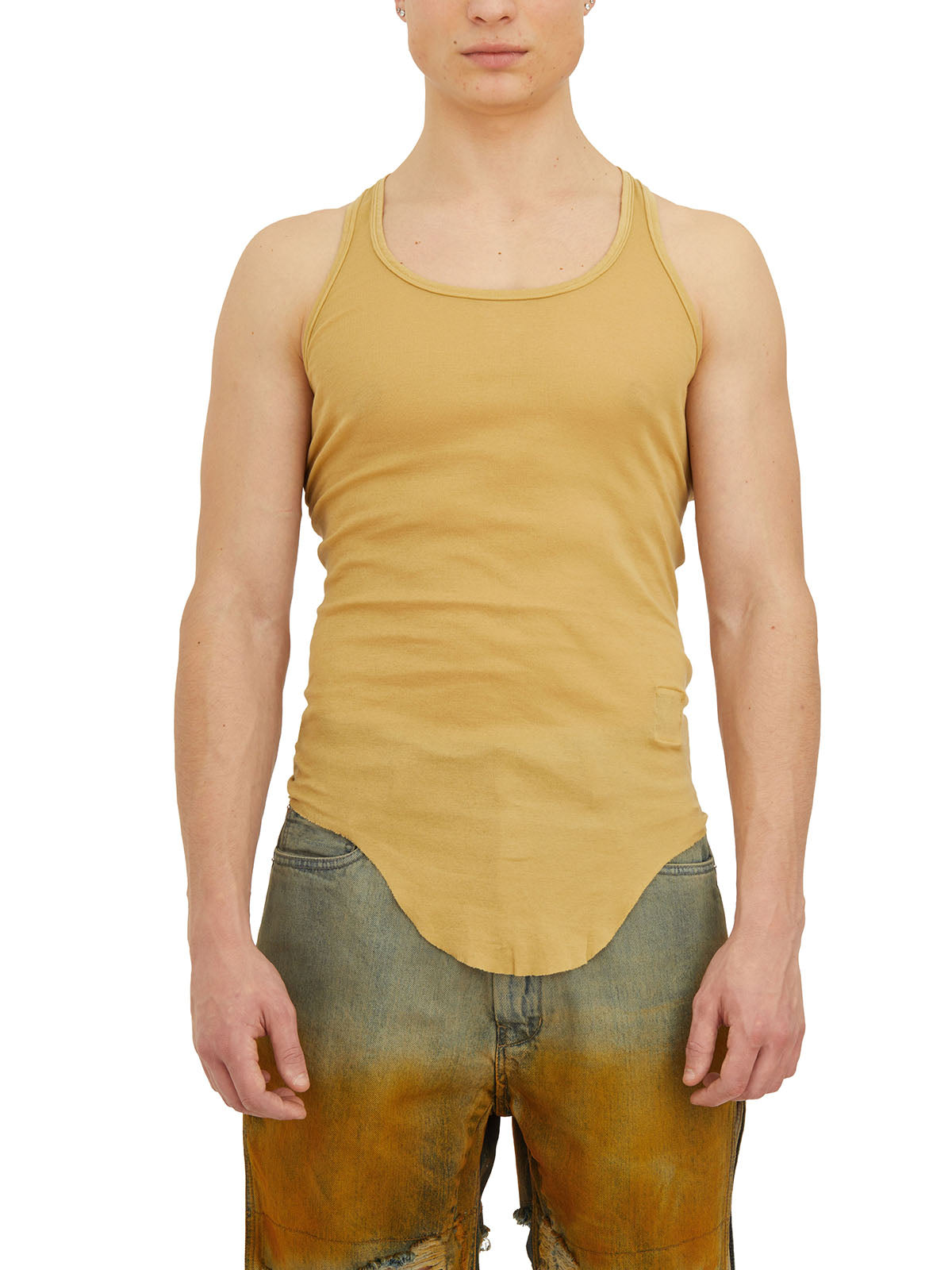 DRKSHDW Raw Cut Round Neck Tank Top - Size S