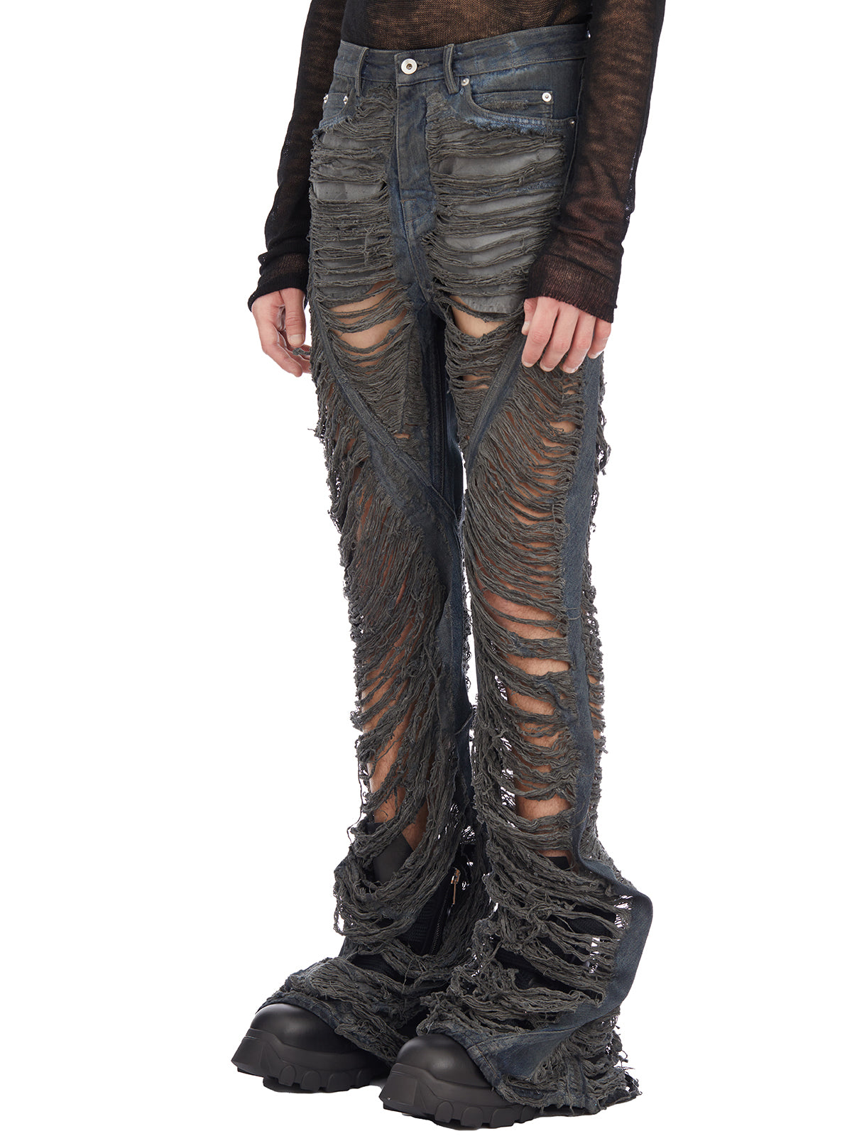RICK OWENS Bias Bootcut Denim Pants - Size 30