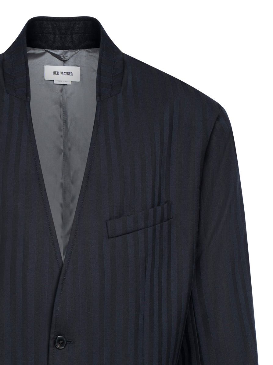 HED MAYNER Men's Single-Breasted Blazer with Striking Stripes