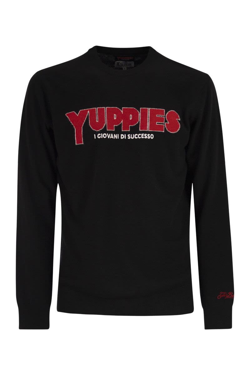 MC2 SAINT BARTH Men's Crew Neck Sweater with Front Embroidery