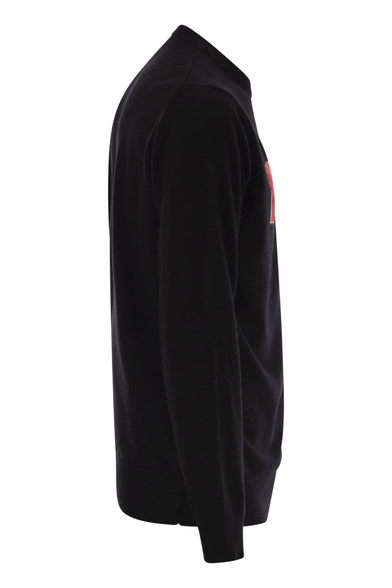 MC2 SAINT BARTH Men's Crew Neck Sweater with Front Embroidery