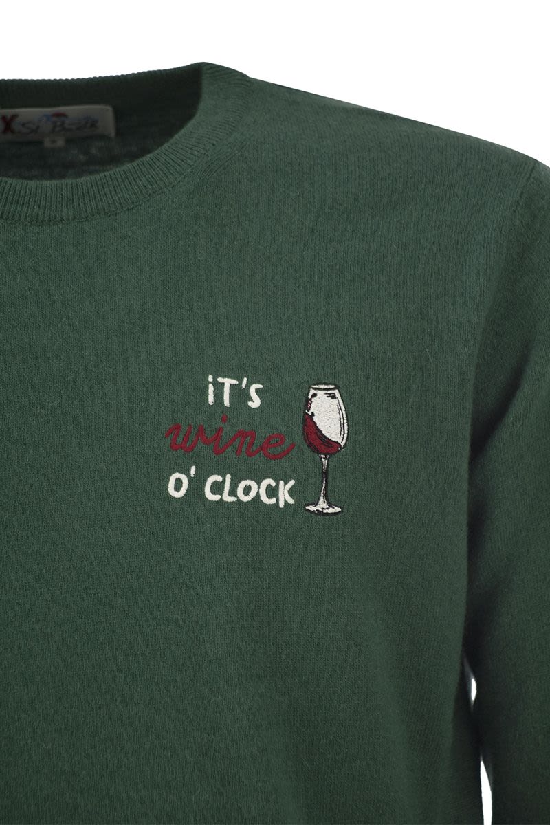 MC2 SAINT BARTH Men's It's Wine O' Clock Wool and Cashmere Blend Sweater - Regular Fit