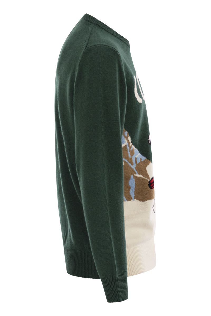 MC2 SAINT BARTH Men's Crew Neck Sweater with Front Embroidery