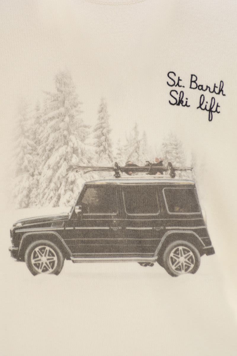 MC2 SAINT BARTH Elegant Men's Crew Neck Sweater with Embroidered Detail