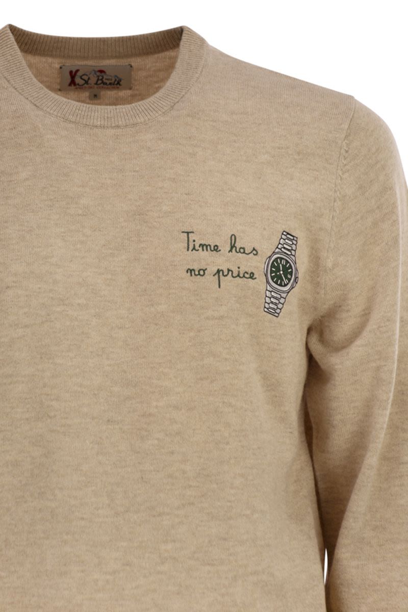 MC2 SAINT BARTH Men's Crew Neck Jumper with Embroidered Detail