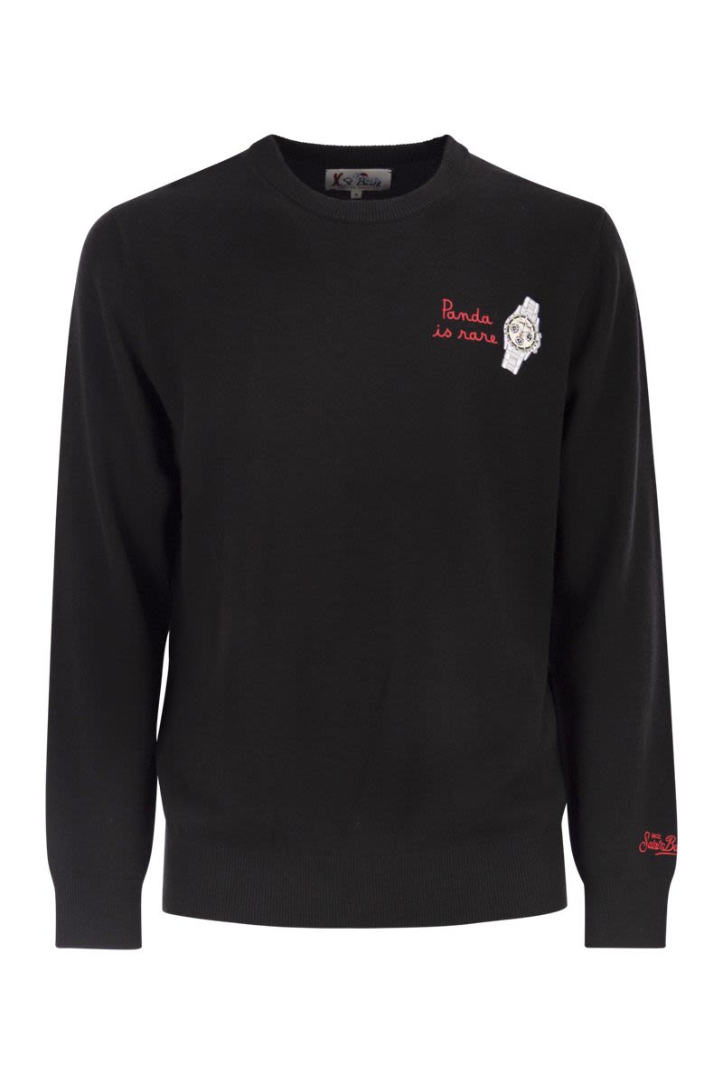 MC2 SAINT BARTH Heron - Men's Crew Neck Jumper with Embroidered Detail