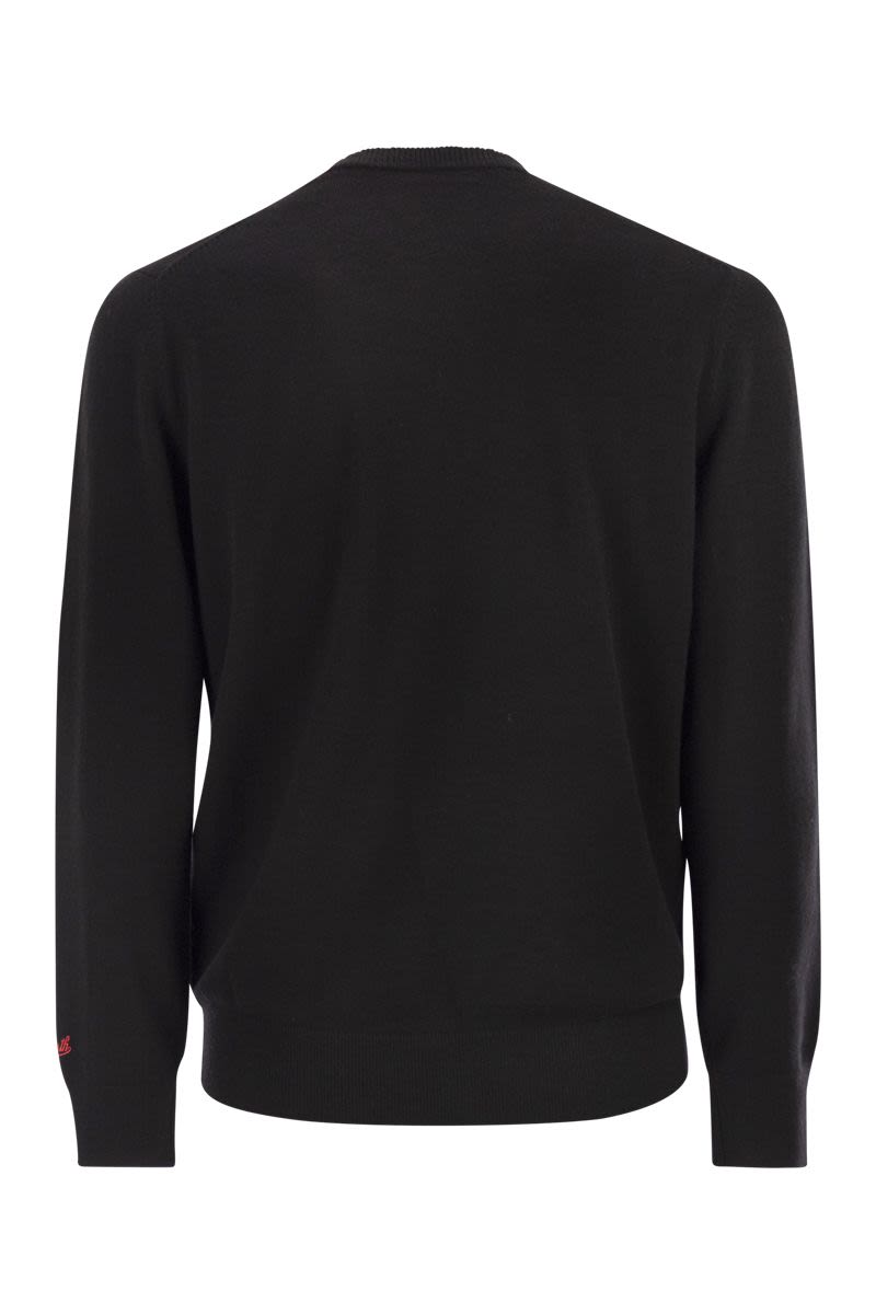 MC2 SAINT BARTH Heron - Men's Crew Neck Jumper with Embroidered Detail