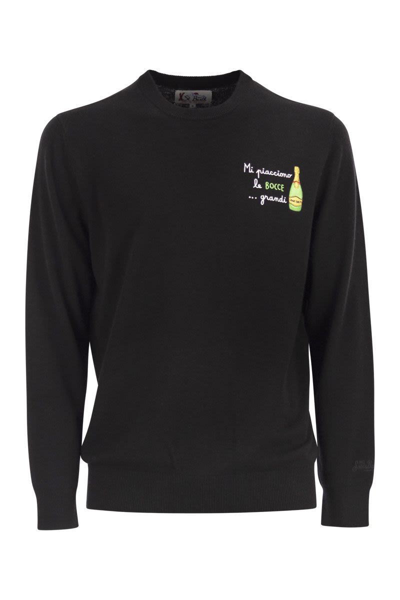 MC2 SAINT BARTH Men's Crew Neck Jumper - Embroidered Chest Design