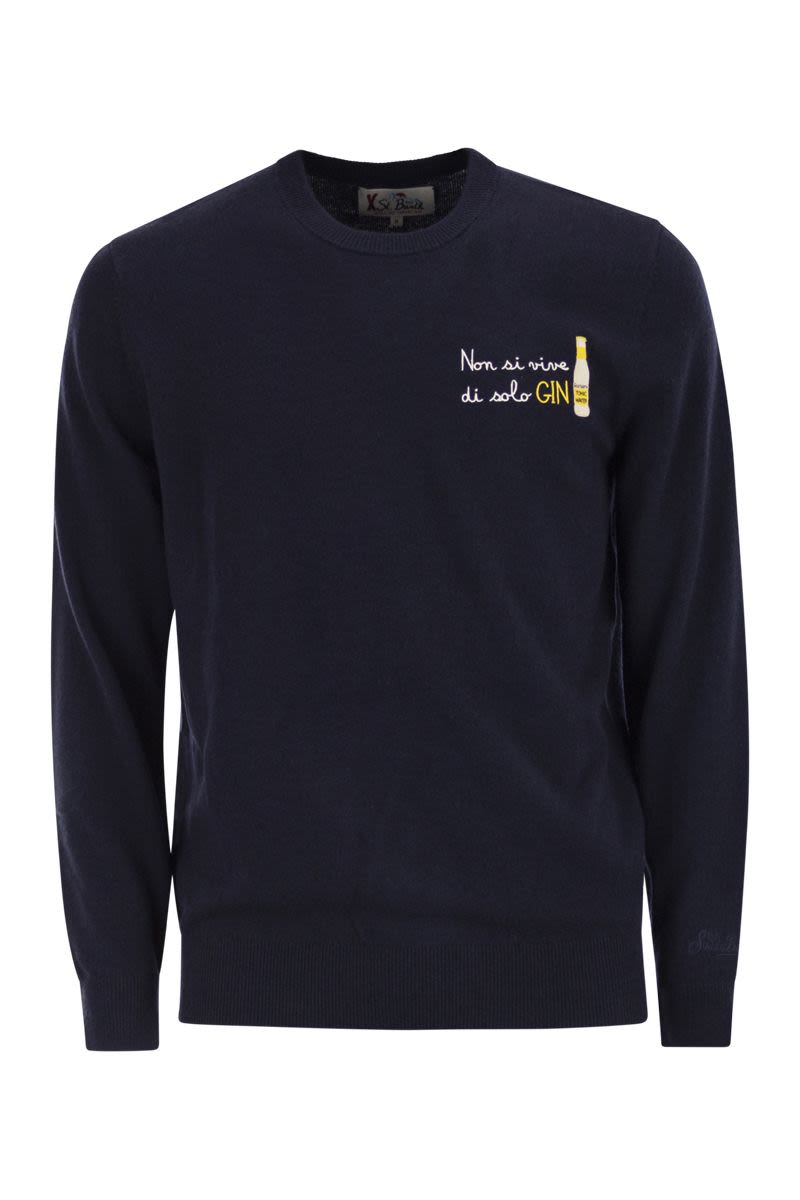 MC2 SAINT BARTH Elegant Crew Neck Jumper with Embroidered Details for Men
