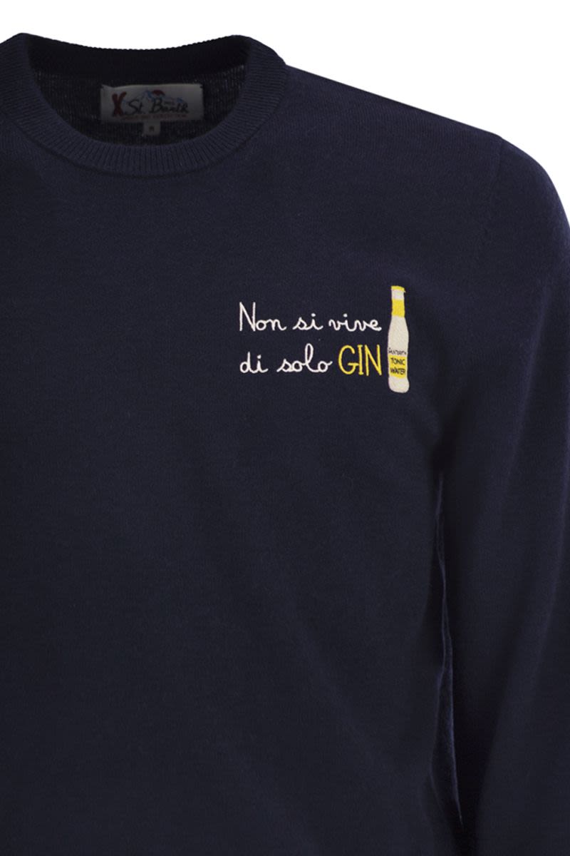 MC2 SAINT BARTH Elegant Crew Neck Jumper with Embroidered Details for Men