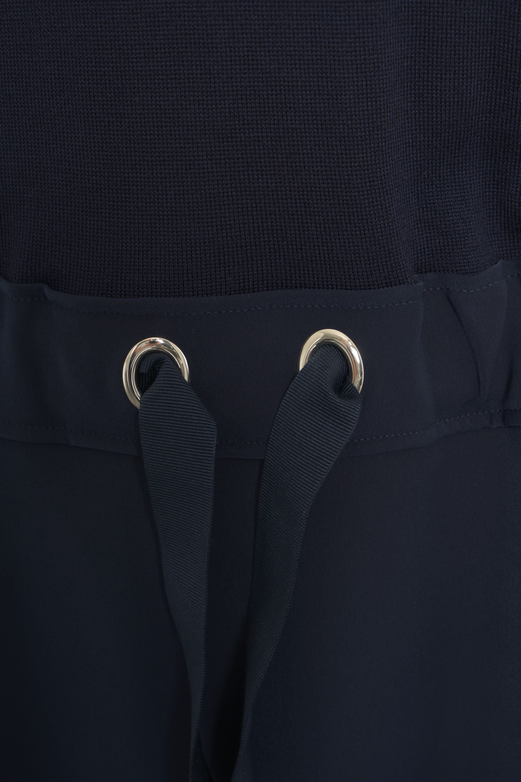 HERNO Chic High Collar Maxi Dress with Adjustable Waist