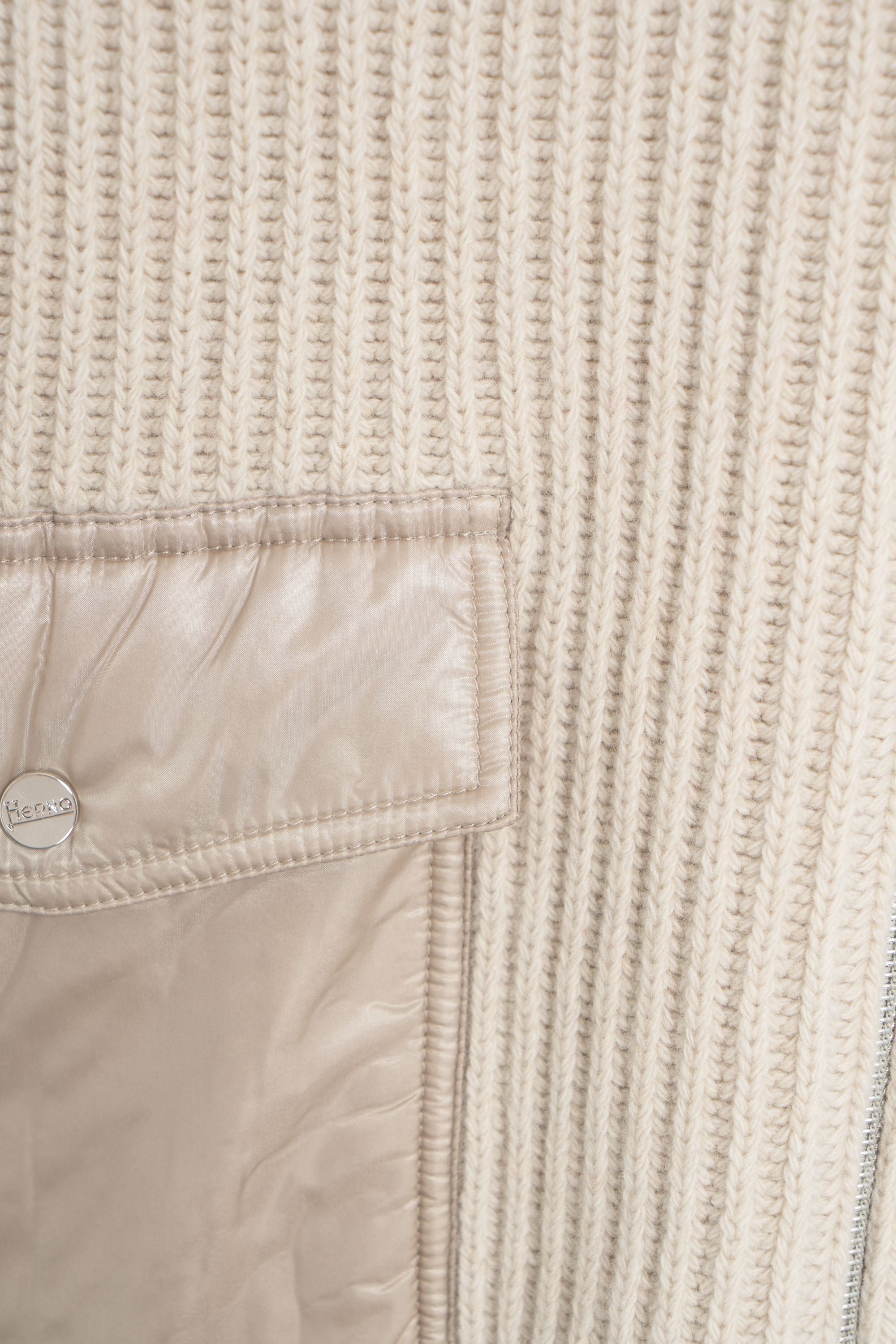 HERNO Women's Luxe Knit-Detail Jacket with Drawstring Hood - FW25