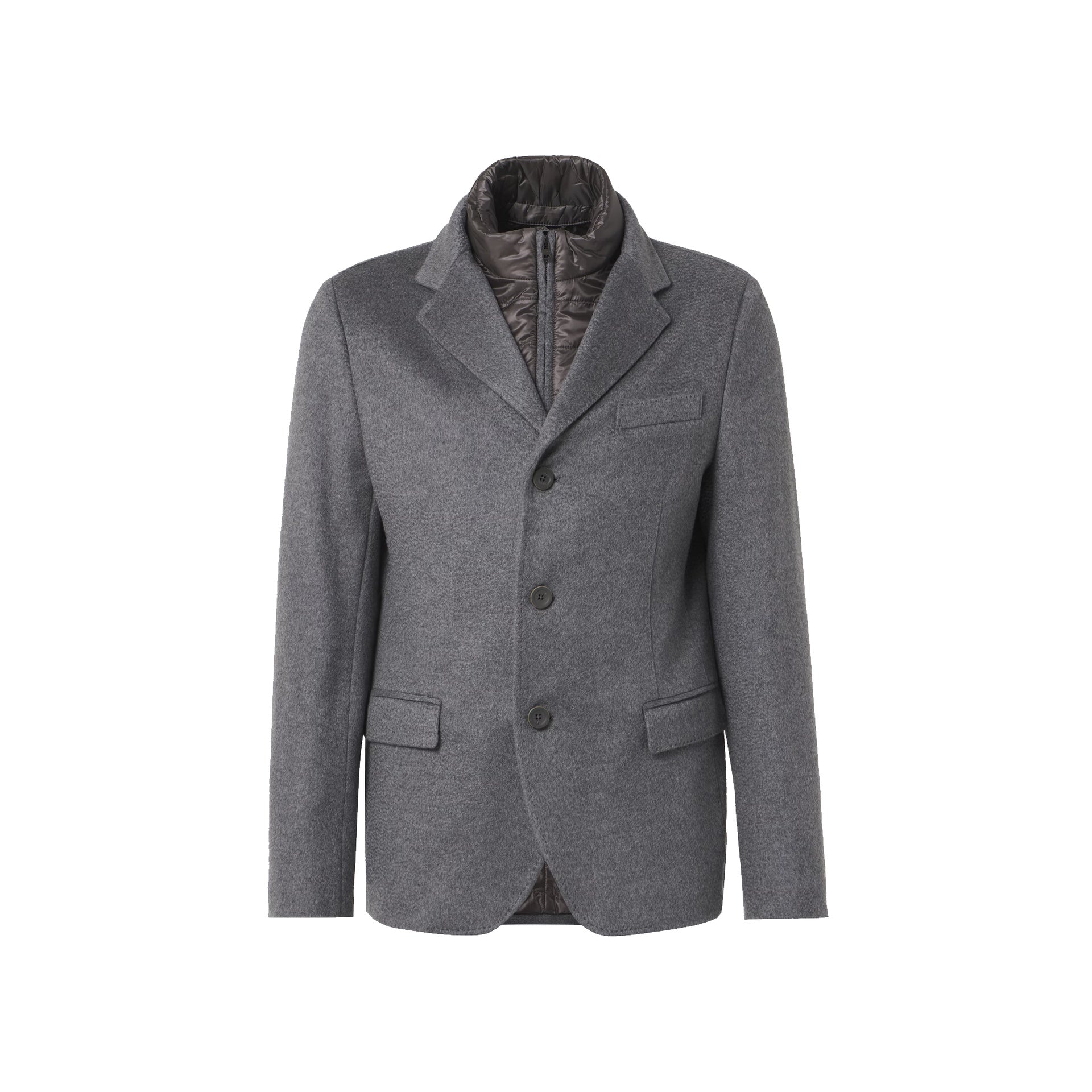 HERNO Men's Cashmere Blazer Jacket with Detachable Collar