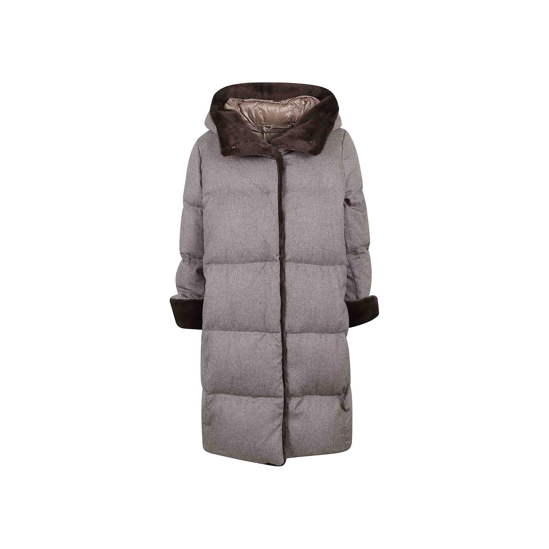 HERNO Faux Fur Trim Padded Jacket with Hood for Women