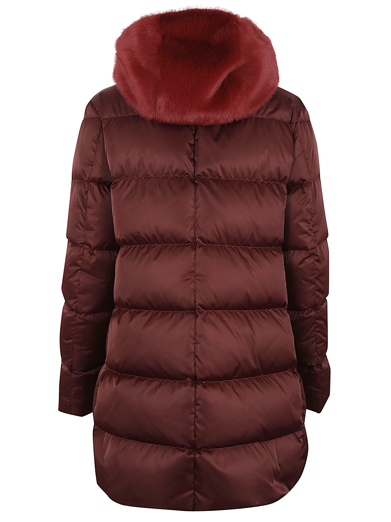 HERNO A-Shape Satin Jacket with Fixed Hood and Cozy Down Padding