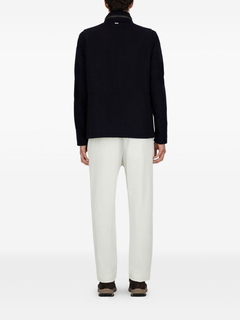 HERNO Men's Luxury Wool and Cashmere Field Jacket with Packable Hood