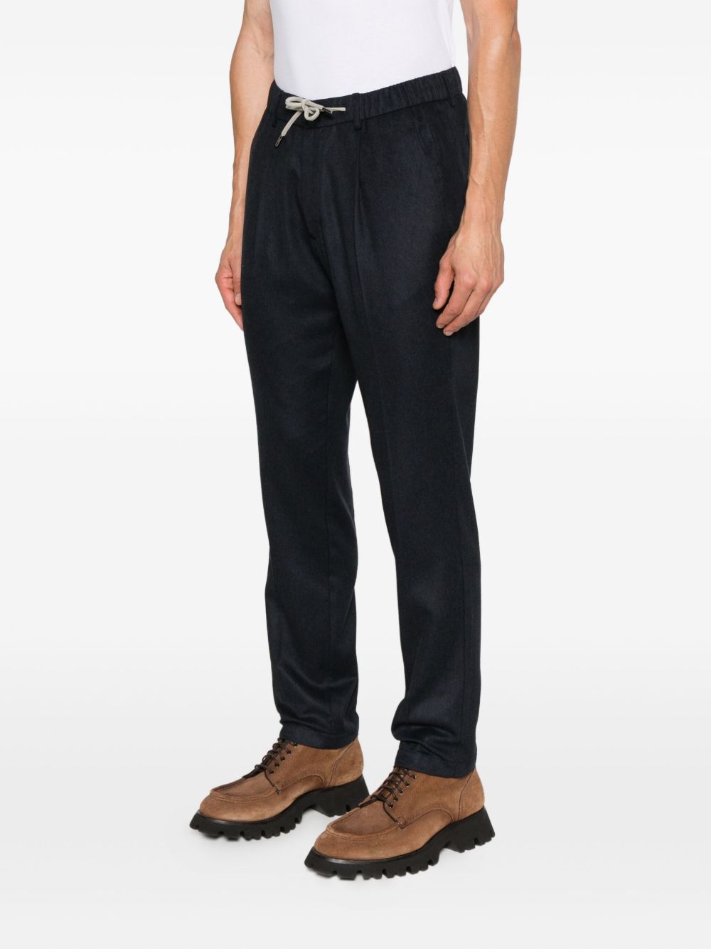 HERNO Luxury Cashmere-Silk Blend One-Pleat Trousers for Men