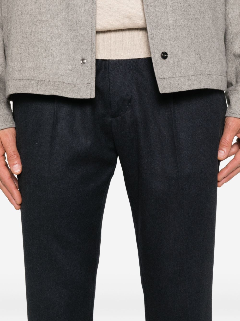 HERNO Luxury Cashmere-Silk Blend One-Pleat Trousers for Men
