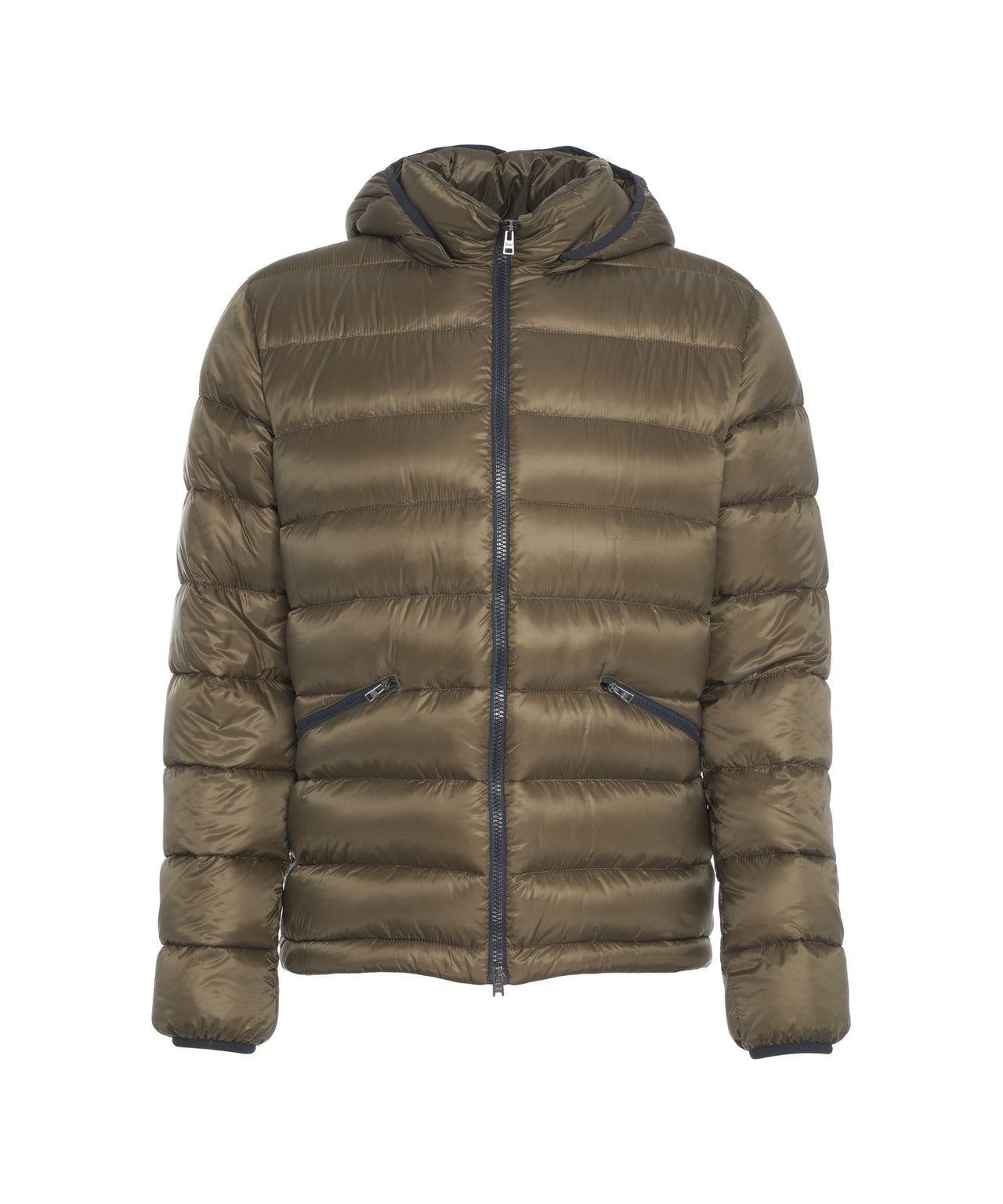 HERNO Men's Lightweight Quilted Down Jacket with Removable Hood