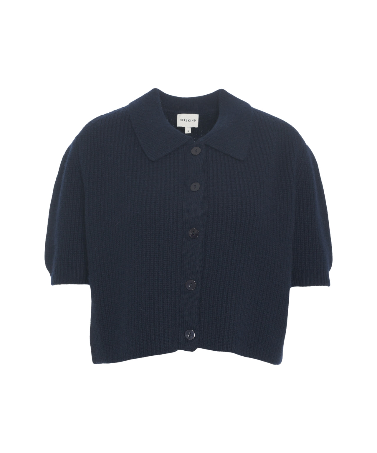 HERSKIND Classic Collar Short Sleeve Cardigan
