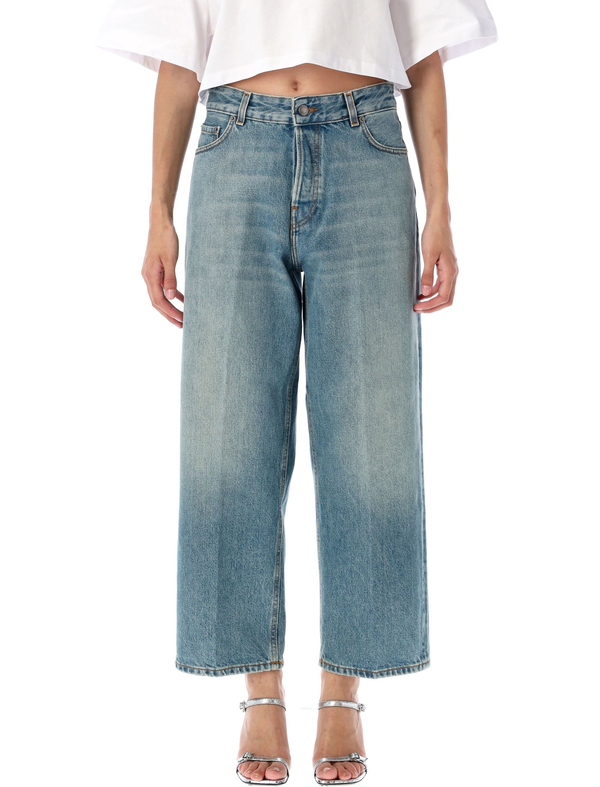 HAIKURE Mid-Rise Wide Leg Cropped Jeans - Size 27