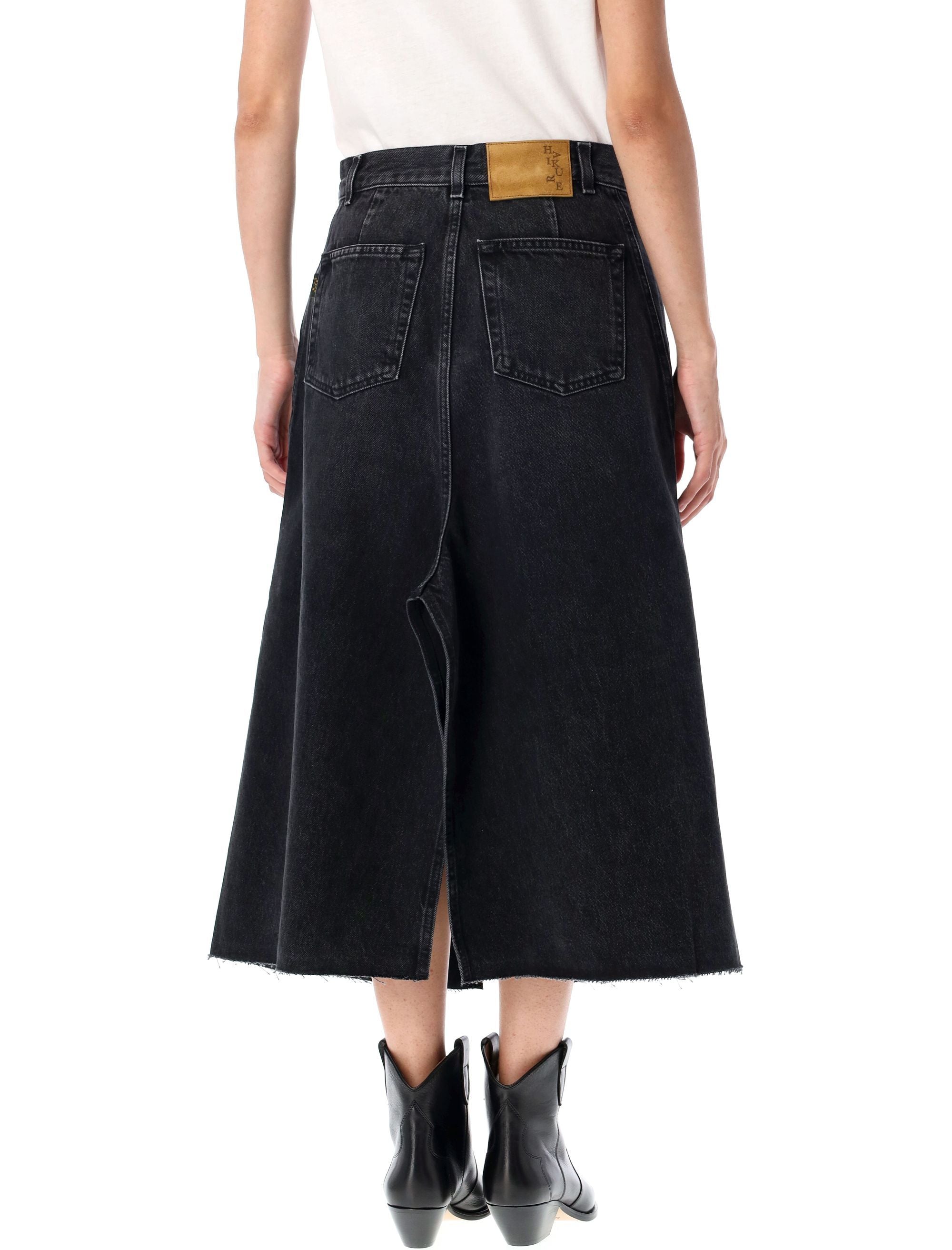 HAIKURE Flared Denim Skirt with Slits - Size 27