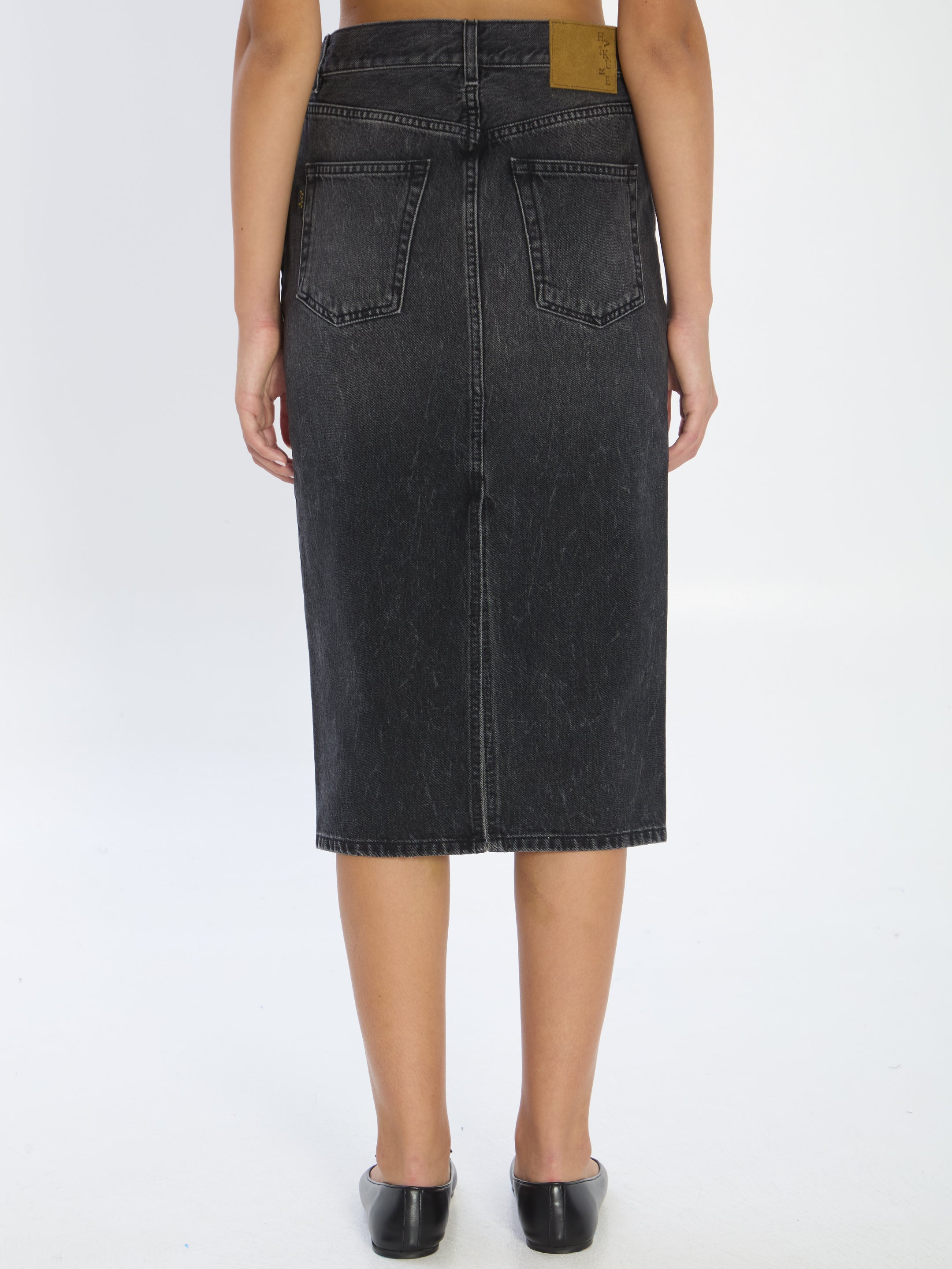 HAIKURE Authentic Denim Knee-Length Skirt