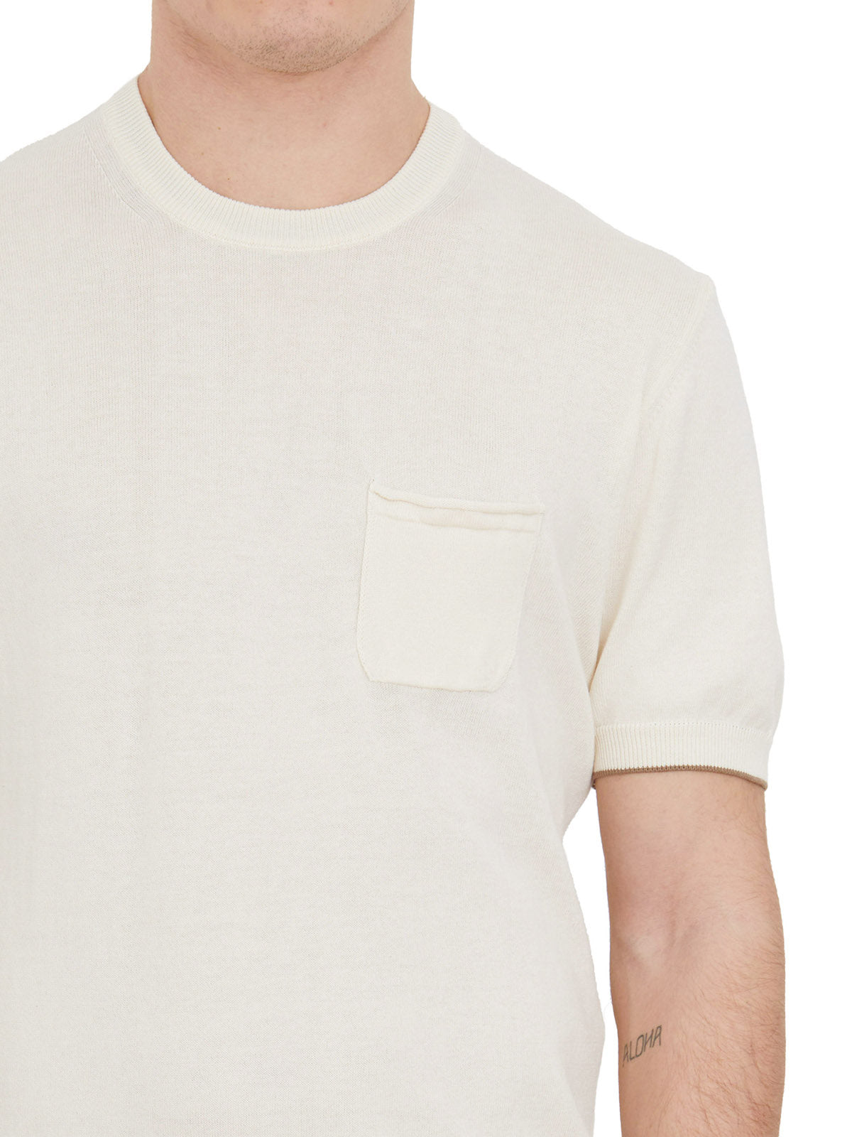 DANIELE ALESSANDRINI Men's Classic Crew Neck T-Shirt with Pocket