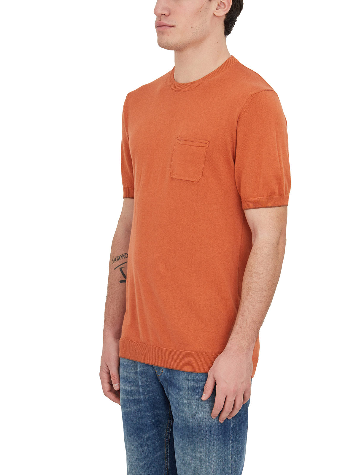 DANIELE ALESSANDRINI Essential Crew Neck T-Shirt with Pocket for Men