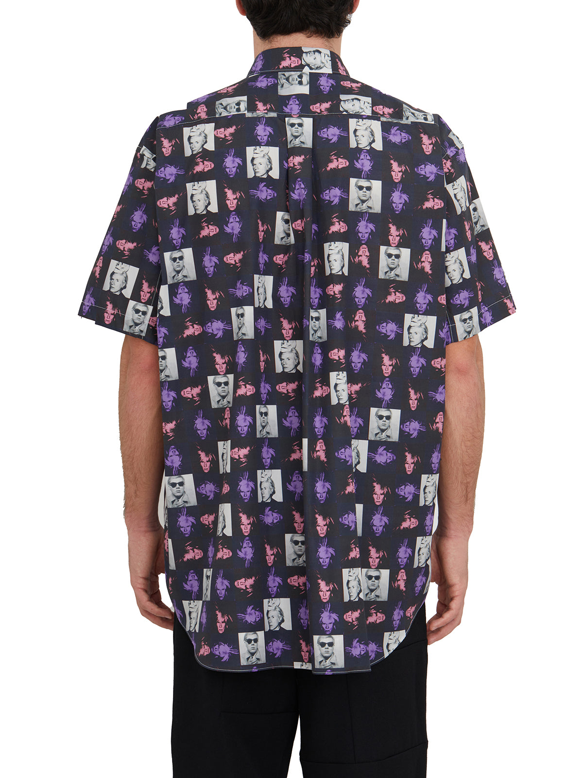 COMME DES GARÇONS SHIRT Andy Warhol Mini Print Short Sleeve Shirt (Size M)
