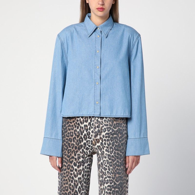 HALFBOY Women's Lightweight Denim Shirt with Asymmetric Hem