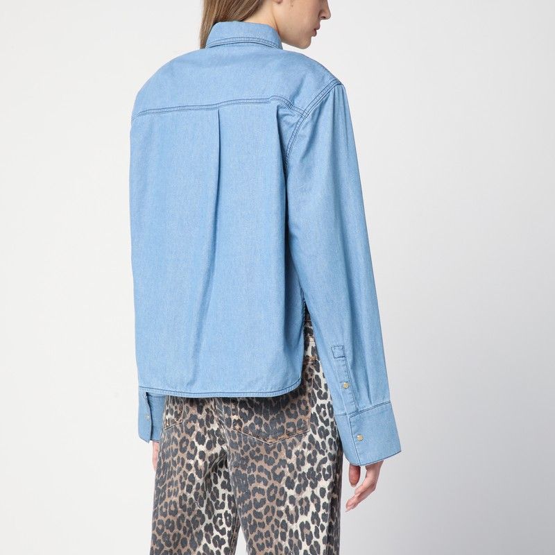 HALFBOY Women's Lightweight Denim Shirt with Asymmetric Hem