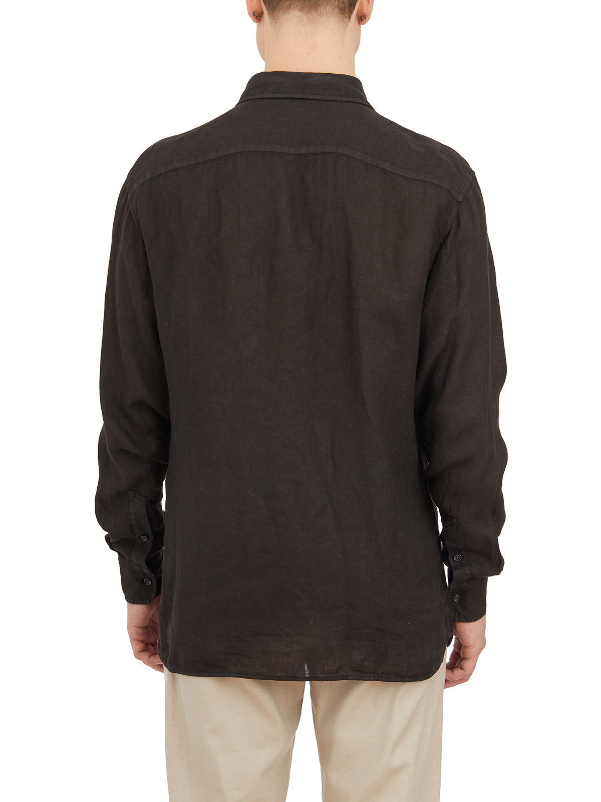 PAOLO PECORA Linen Button-Up Shirt - Size 48