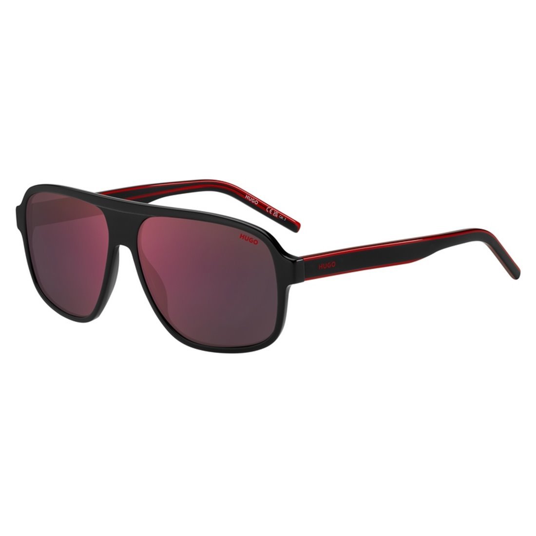 HUGO BOSS Men's Sunglasses with Red Mirror Lenses