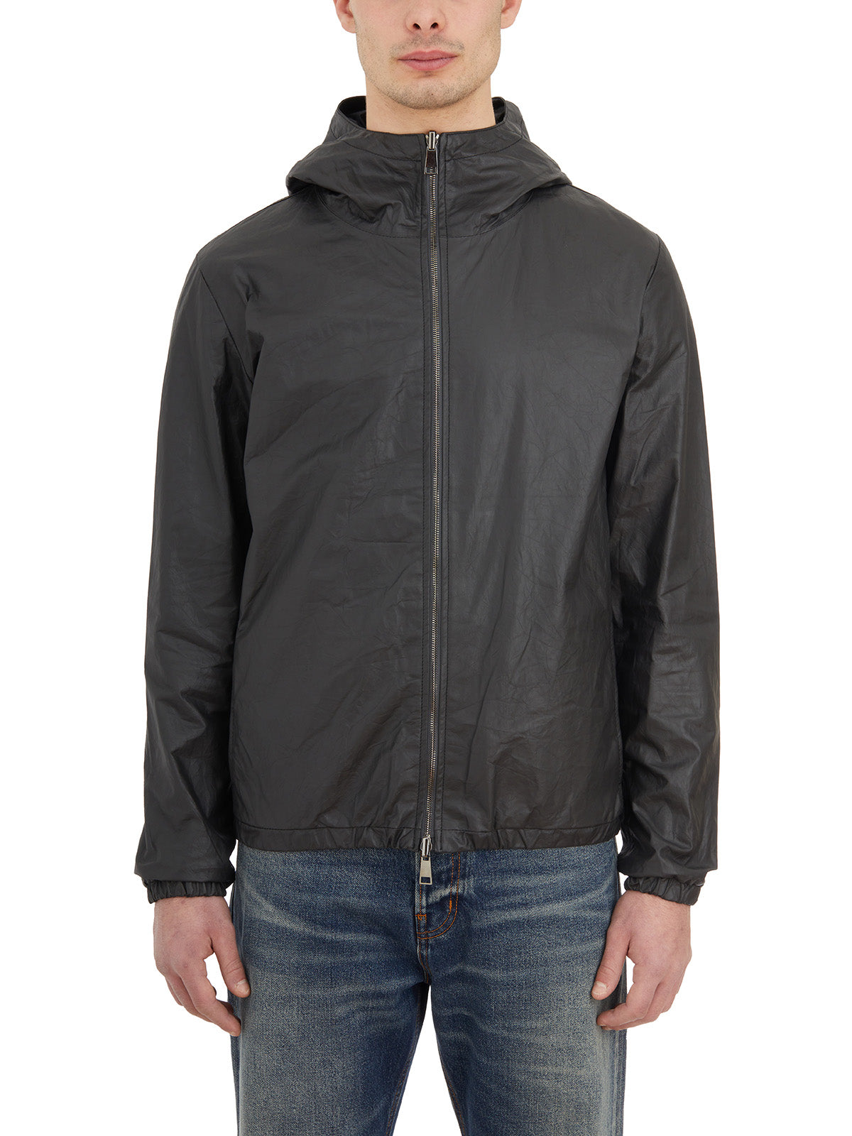 GIORGIO BRATO Leather Jacket with Hood - Size 50