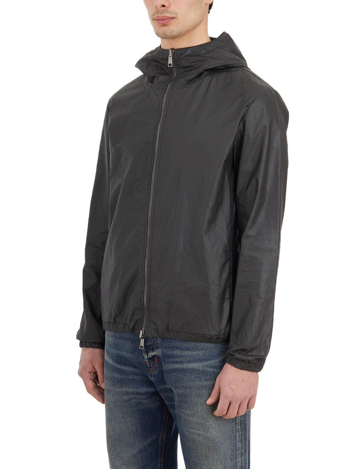 GIORGIO BRATO Leather Jacket with Hood - Size 50