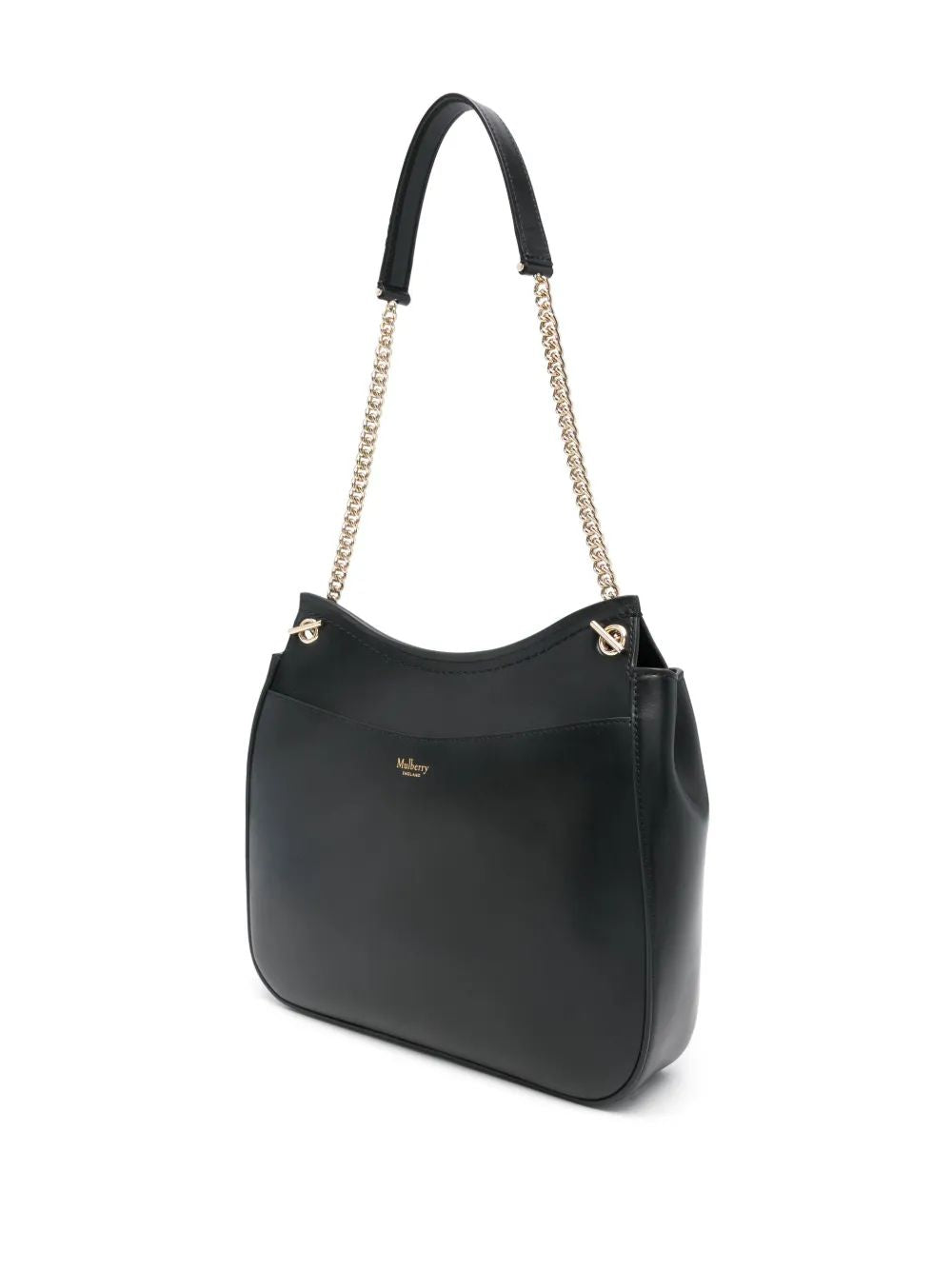 MULBERRY Mini Wool Chain Shoulder High Gloss Leather Handbag